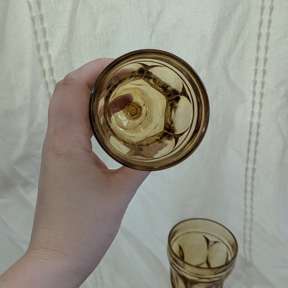 Anchor Hocking - Fairfield Goblet Set in Amber - Picture 4 of 7